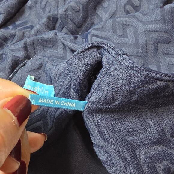 J.McLaughlin Sheath Dress Women XS Navy Textured Sleeveless Stretch Classic - Picture 8 of 12